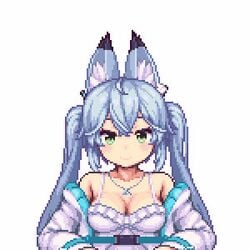 1girls animated blue_fur blue_hair breasts cum cum_in_pussy cum_inside female female_only fox_ears fox_girl original original_character pixel_art rape sb sb_(coco1) tentacle tentacle_rape tentacle_sex