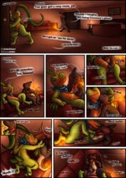 2021 3_toes animal_genitalia anthro asbel_lhant_(artist) bandana bed belly_rub big_dom_small_sub blush bodily_fluids charmeleon charmeleon_(asbel_lhant) claws closed_eyes comic conditional_dnp detailed_background dialogue dimly_lit dominant dominant_male door duo english_text erection feet feral fire flaccid furniture furry genital_fluids genitals grin grovyle grovyle_(asbel_lhant) handjob handkerchief highres indoors kerchief kissing leaking licking male masturbation neck_lick nervous nintendo open_mouth penis pokémon_(species) pokemon pokemon_mystery_dungeon pov precum pushing sex sheath shiny_pokémon shy sigh sitting size_difference slit smile sofa submissive submissive_male sweat tapering_penis testicles text toes tongue tongue_out yaoi