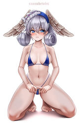 belly bikini blue_eyes blush blush embarrassed kneeling legs looking_away melia_antiqua nervous pink_nipples pubic_hair shy silver_hair skimpy skimpy_bikini small_breasts small_nipples submissive submissive_female succubewbs tagme thighs tiny_bikini white_background xenoblade_(series) xenoblade_chronicles xenoblade_chronicles_2