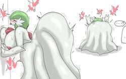 ... 1boy 1girls ? against_wall anthro areolae being_watched big_breasts blush breasts enigi09 female gardevoir huge_breasts humanoid implied_sex mega_evolution mega_gardevoir nintendo nipples pleasure_face pokémon_(species) pokemon pokemon_(species) pokemon_rse speech_bubble spoken_heart tongue_out white_background