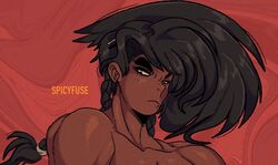 busty curvy dark-skinned_female dark_skin female nude nude_female original original_character sasha_(spicyfuse) spicyfuse topless