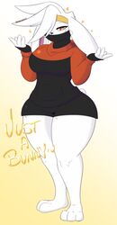 breasts dewwydartz eva(dewwydartz) female furry game_freak hourglass_figure looking_at_viewer nintendo orange_eyes pokemon rabbit raboot thick_thighs wide_hips