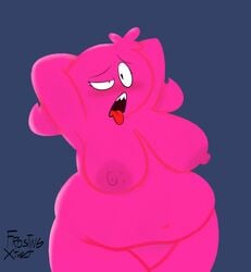 1girls 2019 ahe_gao arms_behind_head bbw big_ass big_breasts big_butt black_eyes chubby chubby_female female frostingxtract heart heart-shaped_pupils moxy_(uglydolls) naked nude nude_female pink_fur pink_hair pink_skin round_tongue slightly_chubby thick_thighs tongue tongue_out uglydolls