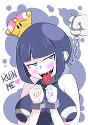 blush breasts chain_chomp chains chompette corodere female mario_(series) new_super_mario_bros._u_deluxe nintendo super_crown