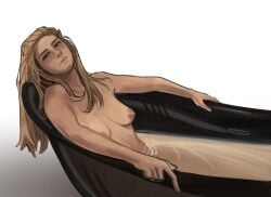 the_boys homelander femlander genderswap genderswap_(mtf) rule_63 1girls female female_only female_focus naked naked_female breasts nipples medium_breasts twitter_link color white_background simple_background light_skin blonde_hair long_hair blue_eyes looking_at_viewer open_eyes closed_mouth bathing bathtub bath viviancore scene_reference canonical_scene