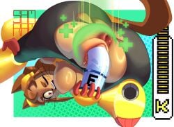 kit_(gameoverse) gameoverse big_breasts big_ass dildo dildo_in_pussy healing head_down_ass_up