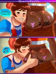 2boys anus anus_focus ass ass_focus ass_grab asshole big_ass big_butt brazilian carlos_holanda dark-skinned_male dark_skin dialogue edam_souza edinorex fanart gay interracial kiss kiss_mark_on_butt kissing nude nude_male portuguese_text quartz_devils sexy_body sexy_male tiktok yaoi