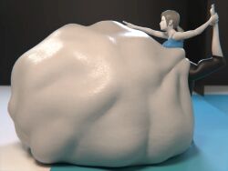 2026 3d 3d_(artwork) ambiguous_prey athletic_female barefoot belly_on_floor blender digital_media_(artwork) extrudedsquared female_only female_pred glistening_belly grabbing_foot grey_hair hyper_belly mass_vore multiple_prey nintendo overweight overweight_female smile spats_pants sports_bra struggling_prey vore vore_belly white_skin wii_fit wii_fit_trainer wii_fit_trainer_(female) yoga_pants yoga_pose