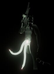 2_penises 3d_(artwork) android anthro big_penis blender_(artwork) digital_media_(artwork) genitals glowing glowing_eyes glowing_genitalia glowing_penis green_eyes green_penis grenade_launcher grey_body grey_scales gun holding_gun holding_object holding_ranged_weapon holding_weapon huge_penis hyper hyper_genitalia hyper_penis m203 machine male multi_genitalia multi_penis penile_spines penis prehensile_penis ranged_weapon robot scales solo synth_(vader-san) uhc_901 uhc_901_(character) weapon