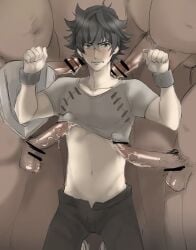 gangbang gay iwatani_naofumi male male/male male_only surrounded_by_penises tate_no_yuusha_no_nariagari the_rising_of_the_shield_hero yaoi