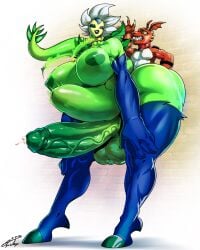 absurd_res ambiguous_penetration anthro ass ayojayo balls bandai_namco big_balls big_breasts big_butt bouncing_breasts breasts clothed clothing digimon digimon_(species) dominant duo genitals green_sclera guilmon gynomorph hi_res huge_breasts huge_butt humanoid hyper impact_lines intersex intersex/male jewelry larger_dom looking_pleasured male partially_clothed penetration penis pinned pinned_to_wall power_bottom sharp_teeth size_difference stomach_bulge sunflowmon tagme teeth vein veiny_penis zephia