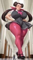 1girls 2026 2d 2d_(artwork) 2d_artwork aged_up ai_generated anime anime_character anime_girl anime_style ass big_ass big_breasts big_butt big_thighs bimbo bimbo_body blue_eyes blush bodysuit boobs breasts brown_hair bubble_ass bubble_butt butt cameltoe clothed_female clothes clothing curvy curvy_body curvy_female curvy_figure curvy_hips curvy_thighs double_bun eyebrows fat_ass female female_focus female_only flat_shoes flats fully_clothed gym_leader hair_ornament hair_ribbon hi_res high_quality high_resolution highres huge_ass impossible_clothes large_ass leggings light-skinned_female light_skin looking_at_viewer mary_janes multicolored multicolored_clothes nintendo pale-skinned_female pale_skin pink_leggings pokemon pokemon_oras pokemon_rse pussy pussy_outline red_eyes roxanne_(pokemon) roxanne_(pokemon_oras) skin_tight skindentation solo thick_thighs thighs tight_clothing tits truegoon twintails uncensored voluptuous voluptuous_body voluptuous_female