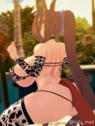 2026 3d 3d_animation animated ass ass_focus cow_print daiwa_scarlet_(umamusume) female female_focus female_only foghorn_lewdhorn horse_ears horse_girl horse_tail koikatsu light-skinned_female light_skin no_sound shaking shaking_ass shaking_butt solo solo_female solo_focus taf4mad tagme thumbs_up umamusume umamusume_pretty_derby video