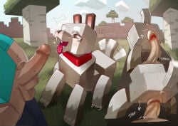 animal_genitalia animal_vulva anixaila canid canine canine_genitalia canine_vulva canis duo female feral genitals hi_res male male/female mammal microsoft minecraft mojang penetration penile penile_penetration steve_(minecraft) vulva wolf wolf_(minecraft) xbox_game_studios