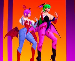 darkstalkers large_breasts lilith_aensland prev prevence side_by_side size_difference succubus