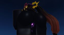1girls 3d anus ass ass_focus bent_over big_ass black_body from_behind glowing_eyes glowing_genitalia lampshaderr34 looking_back nude pussy roblox roblox_game robloxian tagme the_umbra thighs tower_defense_simulator yellow_eyes