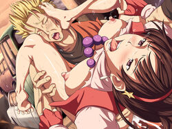 alternate_version_at_source alternate_version_available arm_grab art_of_fighting athena_asamiya barefoot breasts breasts_out cum cum_in_pussy cum_inside defeated defeated_heroine foot_on_face foot_on_head kicking king_of_fighters leg_grab maku_(l-u) makura_no_doushi mmf_threesome psycho_soldier rape ryo_sakazaki sex snk takuma_sakazaki torn_clothes vaginal_penetration