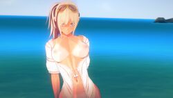 tropicali koikatsu 3d game_cg 1girls shayla_(tropicali) tanline glasses_on_head
