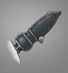 absurd_res animal_genitalia animal_penis ayakashi bodily_fluids canid canine canine_genitalia canine_penis canis egg_vibrator feral genital_fluids genitals ghost hi_res kekkaishi keyhole knot knot_cage knotted_penis lock loonertick madarao_(kekkaishi) male mammal orgasm_denial penis precum sex_toy solo spirit vibrator wolf