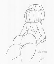 ass back_view breasts courtney_(tdi) dat_ass female moaja monochrome nipples nude nude_female short_hair sketch solo total_drama_island