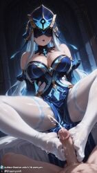 1boy 1girls aether_(genshin_impact) ai_generated barefoot big_breasts blindfold blindfolded breasts clothed clothed_female cum cum_on_feet cumshot curvy curvy_body curvy_female dreamyan_ai ejaculation feet foot_fetish foot_focus footjob genshin_impact height_difference hi_res high_quality high_resolution highres large_breasts legs legs_apart legs_spread male_pov mirror_maiden_(genshin_impact) open_mouth pantyhose pov size_difference spread_legs tall_female taller_female thick_ass thick_thighs thighs toes uncensored white_pantyhose
