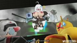 1girls 3d animated artemis_(tdx) golden_juggernaut_(tdx) medic_(tdx) roblox roblox_game robloxian seesee tagme tower_defense_x video