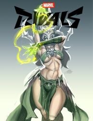 1girls big_breasts clothed clothing color female female_focus female_only hela hela_(marvel_rivals) hela_(savage_monarch) hi_res large_breasts light-skinned_female light_skin marvel marvel_rivals solo solo_female thick_thighs