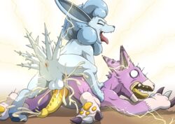 absurd_res anal anal_sex anthro anthro_on_feral anthro_penetrated bandai_namco bodily_fluids crossover cum cum_in_ass cum_inside cum_while_penetrated digimon digimon_(species) dorumon duo eeveelution electricity electrostimulation feral feral_penetrating feral_penetrating_anthro forced genital_fluids hi_res jolteon male male/male male_penetrated male_penetrating male_penetrating_male nintendo penetration pokémon_(species) pokemon pokemon_(species) rape regional_form_(pokemon) sex simple_background sploot tongue tongue_out video_games voidtails x-digimon yama_the_dorumon zoophilia