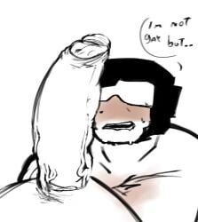 2025 2boys big_penis blush english_text erection fat_cock gay male male_only monochrome newgrounds penis pov simple_background srmercubutnsfw steve_(tankmen) tankmen text veiny_penis video_games white_background yaoi