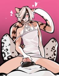 anthro black_penis blush bodily_fluids clothed clothing crossdressing digital_media_(artwork) domestic_cat dress duo ear_piercing ear_ring erection felid feline felis femboy first_person_view frottage fur genital_fluids genitals hair heart_symbol hi_res lying male male/male mammal ni70 on_back open_mouth pantherine penile penis penises_touching piercing precum ring_piercing sex simple_background sitting sitting_on_another snow_leopard tail