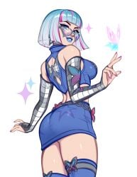 1girls 2026 2d ass blushypixy blushyspicy bob_cut butterfly female lipstick makeup marvel marvel_rivals nail_polish painted_fingernails painted_nails psylocke psylocke_(psychedelic_pulse) shorts sunglasses