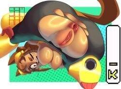 kit_(gameoverse) gameoverse ass_focus big_breasts pink_eyes pussy pussy_lips big_ass big_hips head_down_ass_up