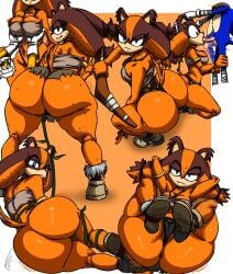 anthro badger balls bencarts bendraws bent_over big_breasts big_butt blue_eyes breasts butt camel_toe canid canine cleavage clothed clothing crouching eulipotyphlan fellatio female footwear fox genitals group hand_on_breast hedgehog hi_res holding_breast holding_head jewelry looking_at_viewer lying male mammal miles_prower motion_blur motion_lines mustelid musteline necklace on_back on_side oral penile penis penis_in_mouth sega sex shoes sonic_(series) sonic_boom sonic_the_hedgehog sonic_the_hedgehog_(series) sticks_the_badger tail trio wide_hips