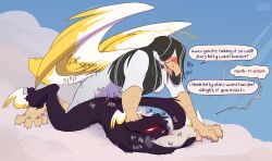 absurd_res andromorph andromorph/gynomorph andromorph_anthro andromorph_penetrated anthro anthro_on_anthro anthro_penetrated anthro_penetrating anthro_penetrating_anthro avian bird black_body black_fur black_hair blush blush_lines blushing_profusely bodily_fluids breasts cloud dialogue doggystyle domestic_cat ear_piercing english_text felid feline felis from_behind_position fur genital_fluids genitals grey_body gull gynomorph gynomorph_anthro gynomorph_penetrating gynomorph_penetrating_andromorph gynomorph_penetrating_intersex hair hi_res intersex intersex/intersex intersex_anthro intersex_penetrated intersex_penetrating intersex_penetrating_andromorph intersex_penetrating_intersex lace_(parchmentbearer) lari larid lustwasp mammal mastectomy_scar multicolored_hair multicolored_tail nude nude_anthro on_cloud onomatopoeia penetration piercing scar sex sound_effects speech_bubble submissive submissive_andromorph submissive_intersex tail text trans_(lore) trans_man_(lore) trans_woman_(lore) vaginal vaginal_fluids vaginal_penetration wings zach_(lustwasp)