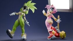 1girls 2026 2girls 3d 3d_(artwork) abs absurd_res afrosoricid amy_rose anthro black_nose breasts butt clothing digital_media_(artwork) duo eulipotyphlan eyelashes female footwear front_view gloves hammer handwear hedgehog hi_res holding_hammer holding_object holding_tool idw_publishing mammal mostly_nude mostly_nude_female nipples open_mouth open_smile rear_view scar sega shoes smile sonic_(series) sonic_the_hedgehog_(comics) sonic_the_hedgehog_(idw) sonic_the_hedgehog_(series) st0rm3ye stormeye surge_the_tenrec tail tenrec tools
