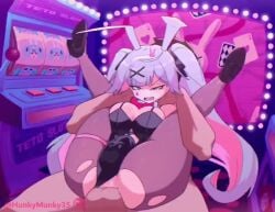1boy anal animated anus balls big_ass big_breasts black_leotard black_pantyhose blue_hair bouncing_breasts breasts bunny_ears bunny_girl bunnysuit cleavage clothed_female_nude_male clothing_aside female female_penetrated folded full_nelson full_nelson_(legs_held) full_nelson_anal half-closed_eyes hatsune_miku hunkymunky35 leotard leotard_aside long-haired_female long_hair loop looping_animation male male/female male_penetrating male_penetrating_female multicolored_hair musi_cassie pantyhose penis pink_hair playboy_bunny rabbit_hole_(vocaloid) rolling_eyes sex slot_machine stomach_bulge tagme thrusting thrusting_into_ass torn_clothes torn_pantyhose twintails two-tone_hair video vocaloid