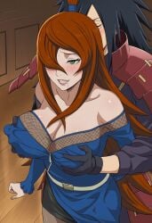 1boy 1girls ai_generated bare_shoulders before_sex bent_over black_hair breast_grab breasts breasts_bigger_than_head bursting_breasts busty clothed_female_nude_male detached_sleeves dress duo_focus enemies_to_lovers erect_nipples erect_nipples_under_clothes faceless_male female fishnets grabbing_from_behind green_eyes groping groping_breasts hair_bun hair_over_one_eye hourglass huge_breasts imminent_sex large_breasts lipstick long_hair makeup mei_terumi muscular_male naruto naruto_(series) naruto_shippuden naughty naughty_face naughty_smile nipples no_bra presenting presenting_breasts rinnegan sagging_breasts teasing tied_hair top_heavy top_heavy_breasts topknot uchiha_madara upper_body very_long_hair voluptuous wide_hips