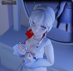 rwby weiss_schnee kikanshalewds self_upload flashing_breasts