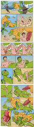 2020 absurd_res animal_genitalia animal_penis blush bodily_fluids bubbeh capcom colored comic cum cum_inside duo eye_contact female feral forced forced_transformation gender_transformation genital_fluids genitals green_body heart hi_res human knot leviathan_(mh) looking_at_another looking_pleasured male male/female mammal monster_hunter monster_hunter_3 mtf_transformation nude penis penis_shrinking pussy pussy_juice royal_ludroth running sex species_transformation transformation video_games