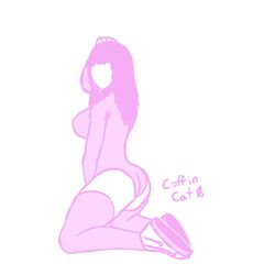 ass ass_focus bangs big_ass big_breasts butt coffincat18 faceless faceless_character faceless_female fat_ass leotard long_hair looking_back nike pink_clothing pink_hair pink_lingerie sexually_suggestive shoes sideboob sitting sketch squatting stacy_(coffincat18) tennis_shoes thick_ass thick_thighs thighhighs thighs