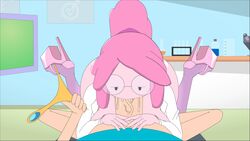 2d adventure_time animated blowjob cum_in_throat deep_blowjob deepthroat doctor_on_patient fellatio finn_the_human gif gigantic_penis high_heels huge_breasts huge_cock large_penis oral pink_hair pink_skin princess_bubblegum throat_barrier throat_fuck tvcomrade123