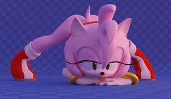 3d amy_rose animated anthro bent_over clothing fingers footwear handwear hedgehog hitmarker mostly_nude mp4 no_sound pink_body pink_fur sonic_(series) sonic_the_hedgehog_(series) video