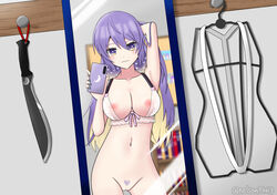 1girls big_breasts bra breasts hololive hololive_indonesia hololive_indonesia_area_15 long_hair lurenjia mirror_selfie moona_hoshinova nelson94613 nipples purple_eyes purple_hair pussy stars tattoo uncensored virtual_youtuber yellow_eyes yellow_hair