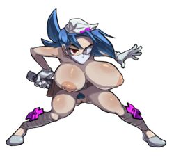 female fried-chicken functionally_nude_female gloves large_breasts nipples nurse pubic_hair pussy skullgirls solo swinging_breasts valentine_(skullgirls)