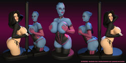 2girls 3d alternate_version_available asari ass_cleavage bimbo butt_crack cleavage corset curvy erect_nipples female glasses huge_areolae huge_ass huge_breasts mass_effect miranda_lawson puffy_nipples texelion thick_lips voluptuous wide_hips