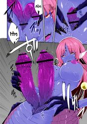 1futa 3_eyes areolae bangs black_sclera breasts censor_bar censored cleavage color_edit colored comic diphallia diphallism doujinshi futa_only futa_sans_balls futanari getting_erect hemipenes herm hermaphrodite huge_cock humanoid humanoid_penis intersex kirisaki_byakko lamia large_breasts long_hair monster_girl multi_eye multi_genitalia multi_penis naga open_mouth penis penis_close-up penis_growth pink_hair pointy_ears purple_skin pussy scales snake solo tail