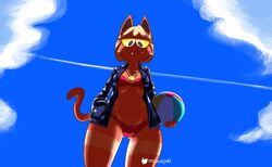 1girls animal_crossing anthro bikini female katt_(animal_crossing) minus8 nintendo solo thick_thighs wide_hips