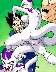 ass black_hair breasts cum cum_in_mouth cum_inside dboy dragon_ball dragon_ball_z fellatio freeza frieza futa_on_male futanari hair intersex interspecies oral penis rape rule_63 straight_hair tail vegeta vulva