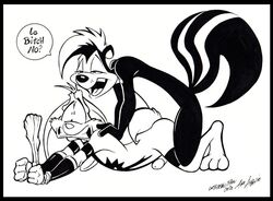 alex_spastic anthro character_request fur furry furry_ears furry_only furry_tail looney_tunes male male_only mammal monochrome multiple_males mustelid no_humans nude penis pepe_le_pew round_ears sex side_view skunk smooth_fur tail warner_brothers yaoi