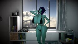 1girls 3d alternate_breast_size bare_shoulders bedroom big_breasts blue_skin breasts cleavage elf elf_ears elf_female elf_girl female female_only garry's_mod hair heterochromia hips humanoid indoors large_breasts lips long_ears long_pointy_ears pointy_ears purple_hair sequence shadow66 short_hair solo solo_female soria thick_lips unreal_tournament virtamate voluptuous waist wide_hips